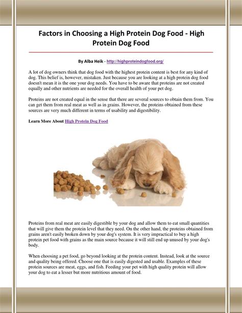 High protein dog food by xzxbnzbxnM - Issuu