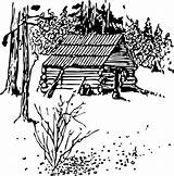 cabin Printable Coloring Pages  Log By Lake colouring sketch template