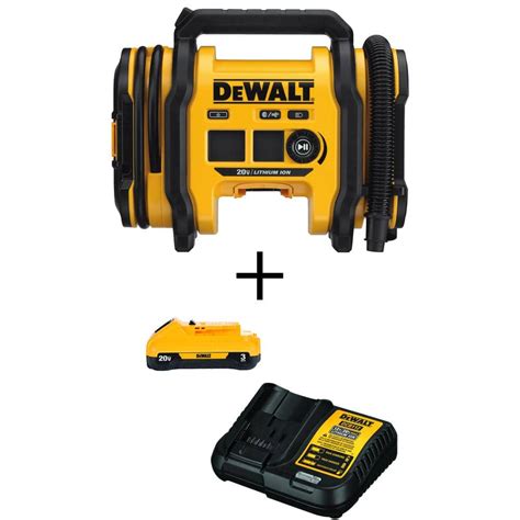 DEWALT 20V MAX Cordless Electric Portable Inflator with 3.0Ah Compact Lithium-Ion Battery Pack ...