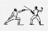 Fencing Sport Clipart sketch template
