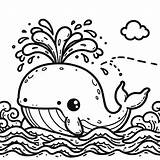 Cute Blue whale Spouting Water coloring page Lulu Pages sketch template