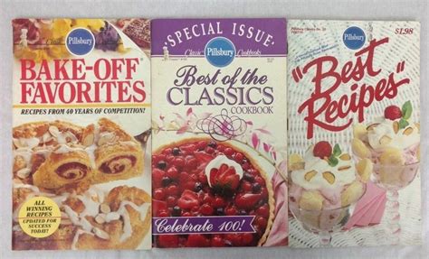 3 Pillsbury Classic Cookbooks Lot Best Recipes Bake-Off Favorites Meals Vintage | Baking recipes ...