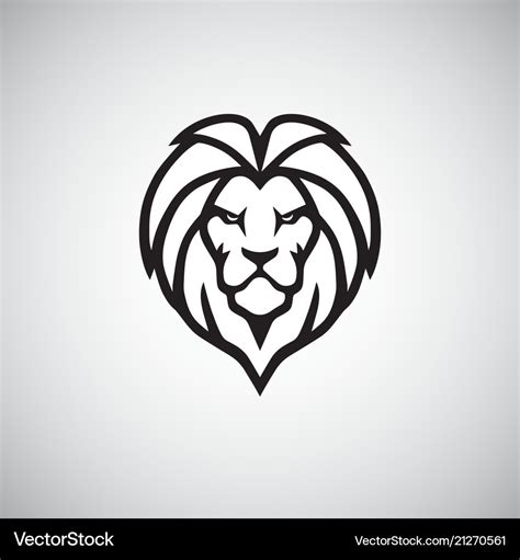 Lion head logo simple Royalty Free Vector Image