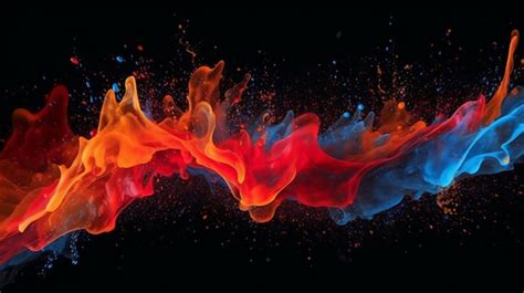 Premium AI Image | Paint drop Ink water Cold flame Burning ice Red ...