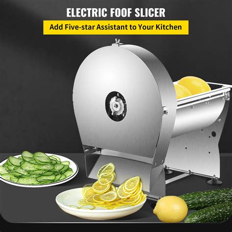 VEVOR Electric Food Slicer, 10In Manual Vegetable Fruit Slicer, 0-0.4 ...