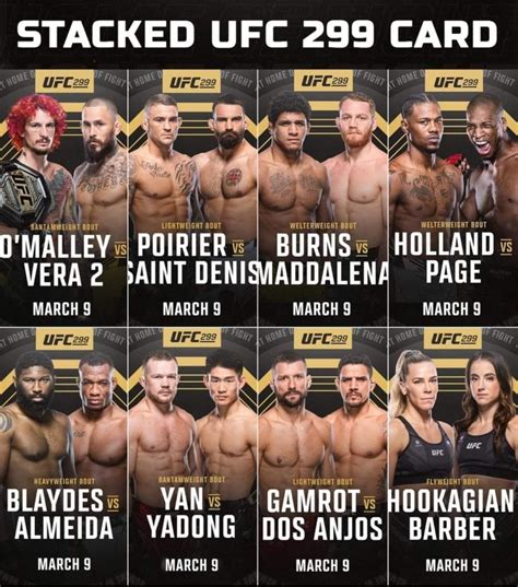 Stacked UFC 299 Card (March 9th) : r/ufc
