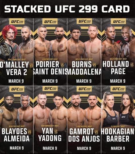 Stacked UFC 299 Card (March 9th) : r/ufc