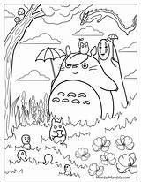 Coloring Ghibli Totoro Pages Studio Printable Miyazaki Neighbor Anime  sketch template