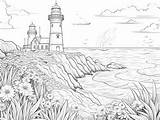 Premium Photo  Coloring page Art A Black And White Lighthouse Drawing sketch template