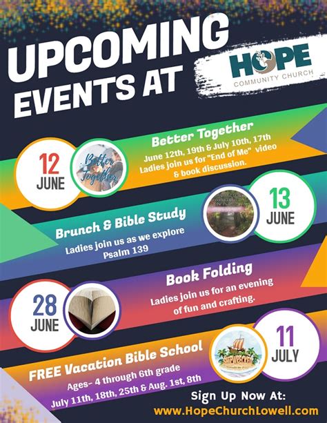 UpComing Events Happening At Hope Community Church of Lowell