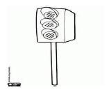 A traffic cone coloring Page Printable Game sketch template