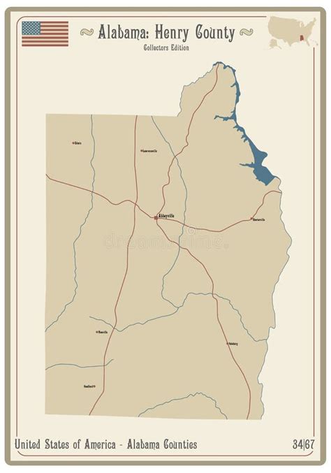 Map of Henry County in Georgia Stock Vector - Illustration of citizens, cities: 206920256