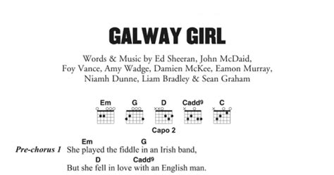 Galway Girl (Guitar Chords/Lyrics) - Print Sheet Music Now