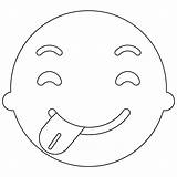 Smile With Tongue Face Emoji coloring Page  ColouringPages sketch template