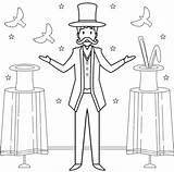 Coloring Magic Magician Pages Kids Showing Young Mailman  sketch template