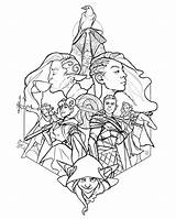 The Mighty Nein Coloring Page  Pages Book Art Leaf sketch template
