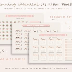 Cute Digital Widgets/ Cute Digital Planner Stickers/ Cute Digital ...