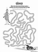The Grinch Maze And Max Coloring Page Printable sketch template