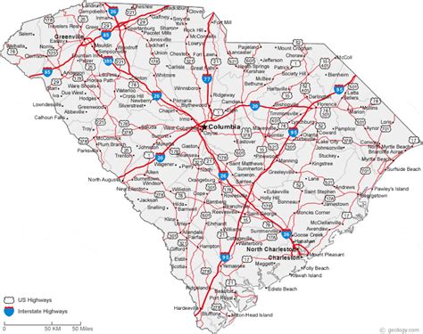 South Carolina Interstate Map - Ailina Laurette