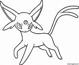 Espeon Walking Coloring Page  ColoringAll sketch template