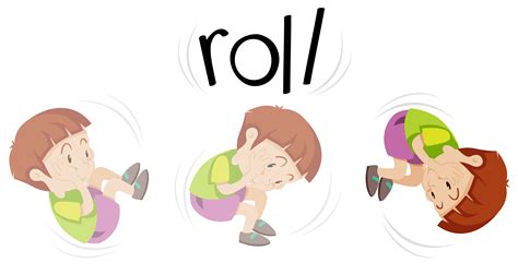 Boy in rolling action 455607 Vector Art at Vecteezy