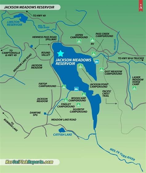 Jackson Meadows Reservoir - Fish Reports & Map