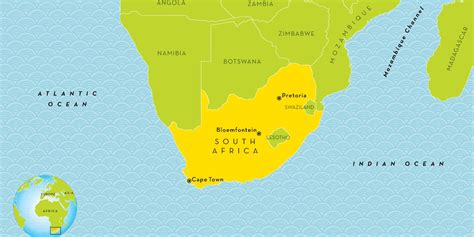Countries Surrounding South Africa - Middle East Map