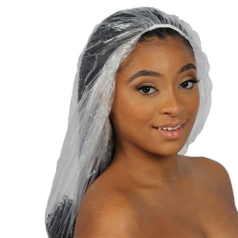 Buy 10 Pcs Supersized Disposable Plastic Shower Caps - For Big, Thick, Long Hair, Locs, Braids ...