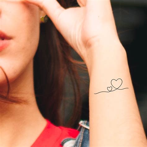 Hearts Line Temporary Tattoo / Love Tattoo / Friendship Tattoo - Etsy