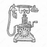 Old Fashion Telephone Clip Art Outline Sketch Coloring Page sketch template