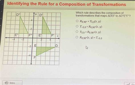 Identifying the Rule for a Composition of Transformations Which rule describes the composi ...