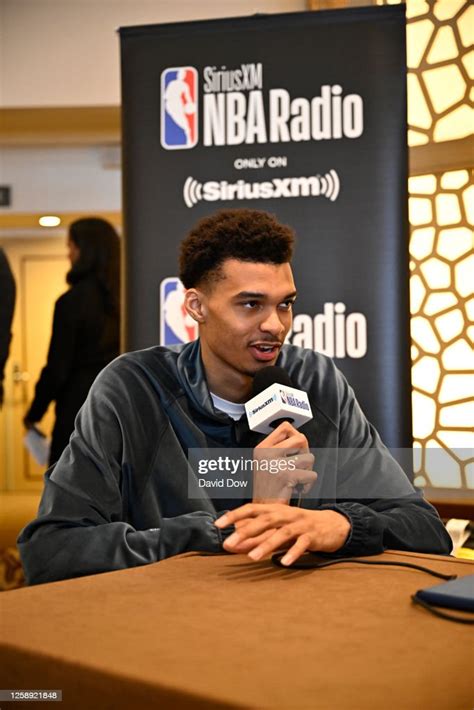 Victor Wembanyama talks to the Media during 2023 NBA Draft week on ...