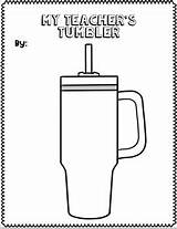 MY TEACHERS TUMBLER  Coloring Sheet AND Writing Prompt 1st 2nd 3rd sketch template