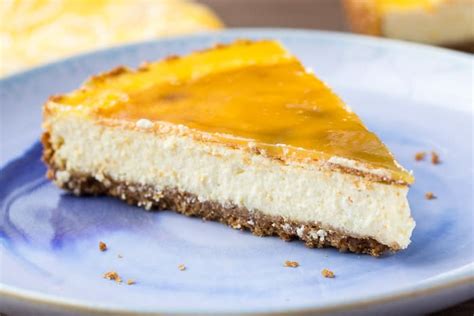 Vanilla Orange Cheesecake with Orange Glaze - Delicious Little Bites