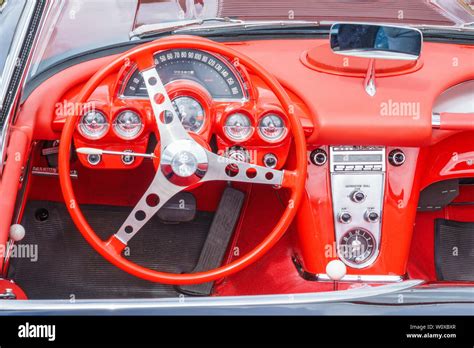 Old classic Chevrolet corvette interior Stock Photo - Alamy