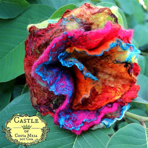 Wet-felting Flowers With Raw Mawata Silk Hankies Embellishments. Tuesday Morning, October 8 ...