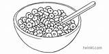 Cereal Sketch Coloring Page sketch template
