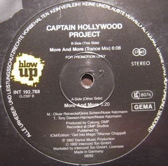 Captain Hollywood Project - More And More (1992, Vinyl) | Discogs