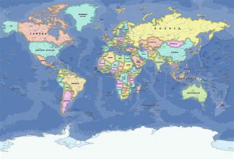 Labelled Printable World Map World Geography Map Twinkl | lupon.gov.ph