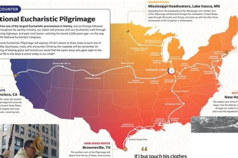 National Eucharistic Pilgrimage announced with four major routes: Here ...