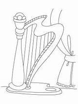 Harp coloring Pages sketch template