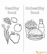 Free Kids Coloring Page Healthy Food sketch template