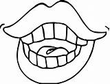 Mouth And Tongue Coloring Page Pages sketch template