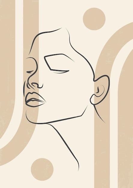 Premium Vector | Woman face profile and lines art drawing Vector ...