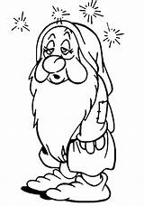 Grumpy Seven Dwarfs Coloring Page sketch template