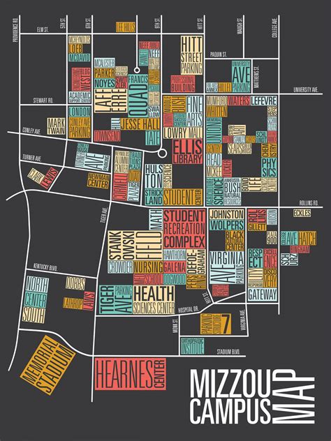 Mizzou Campus Map On Behance – Printable Map of The United States