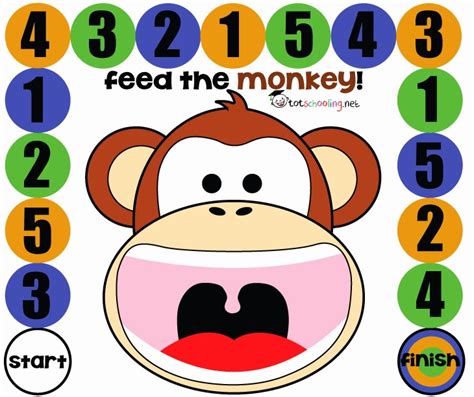 Free Board Game for Toddlers and PreK: Feed the Monkey | Totschooling ...