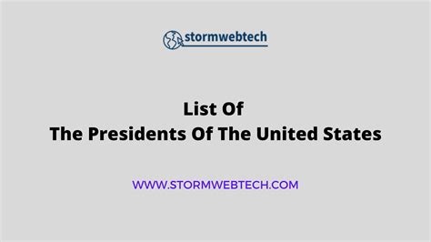 List Of The Presidents Of The United States Of America 2023
