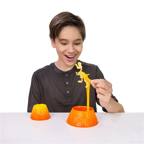 Smashers Lava Slime Surprise (4 Pack) by ZURU Small Volacanos with Dinosaur Skeleton Toy Inside ...