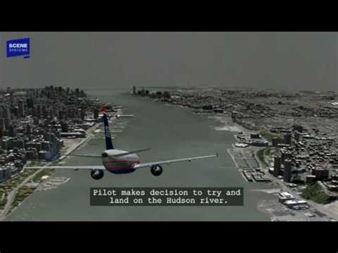 Hudson River Plane Landing (US Airways 1549) Animation with Audio - YouTube